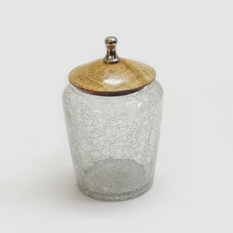 Sand & Stable Coastal Farmhouse Crackle Glass Canister Set Of 2